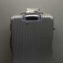 Luggage, trolley case, suitcase, silver, with 4 sets of rotating wheels, combination lock, telescopic rod, zipper, PC+ABS, size: 24" x 16.5"