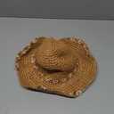 Baby Girl Sun Hat for Toddler Straw Hats Kids Bucket Hat with Bow Flower Baby Sun Cap for Girls Beach Summer Outdoor (Brown), One Size