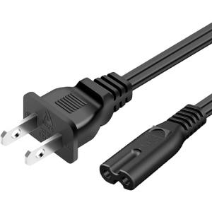 AC Power Cord Cable for Electric Lunch Box, Crockpot, Mini Fridge Charger - Universal 110V 120V 2 Prong Appliance Charging Wire