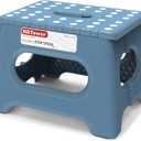HBTower Folding Step Stool 9 Inch - Holds 600 lb, Non-Slip Surface & Carry Handle - Sturdy Step Stool for Kids, Toddlers & Adults - Compact Foldable Foot Stool for Kitchen, Bathroom, Bedroom(Blue)