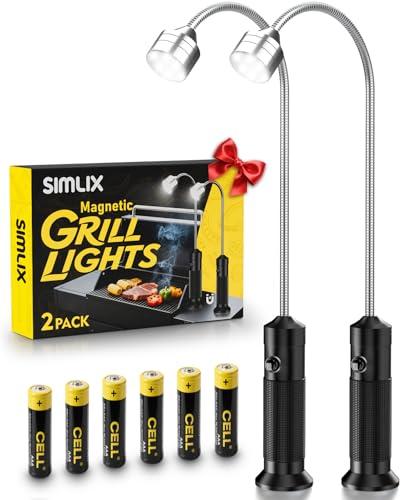 SIMLIX Grill Light Gifts for Men: 2 Pack LED Barbecue Lights for Outdoor Grill, Unique Grilling Gifts for Husband Dad Mens Gifts for Father Day - Smoker Grilling Accessories for Night BBQ