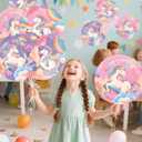12Pcs18in Unicorn Round Balloons for Unicorn Birthday Decorations