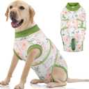 FUAMEY Dog Recovery Suit Male,Dogs Surgery Neuter Suits Puppy Spay Shirts for Female Protect Dog's Skin Anti Licking Abdominal Wounds Doggie Onesie Pet Bodysuit Alternative to Cone Rabbit Flower XL (XL(Back:20.1-24.8in,WT:42-75lbs))
