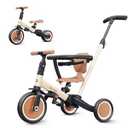 newyoo TR008 5 in 1 Toddler Tricycle with Push Handle for 1-3 Year Old Boys and Girls, Kids Push Trike with Safe Bar, Toddler Bike, Convert to Balance Bike, Birthday Gifts and Toys for Baby, Cream