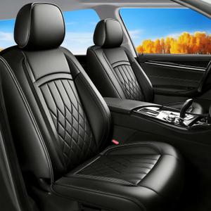 Car Seat Covers Compatible with Subaru Outback 2010-2025 2026 - Waterproof Breathable Leather Automotive Seat Cushions Protector, Airbag Compatible, Reinforced Sewing, Full Set (Black)