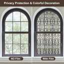 3D Stained Glass Window Film, Decorative Window Privacy Film for Bathroom,Front Door,Home, Sun Blocking Heat Control,Static Cling, Genes 23.6inch x 35.4inch