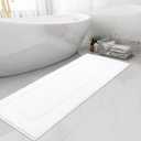 SHACOS Super Soft Bathroom Rugs 24"x60" Long Bath Mats Runner Non Slip Washable Absorbent Bath Rugs Carpets for Bathroom Floor Tub Shower Vanity Sink Home Decor Accessories, White 2'x5'