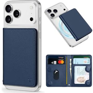 TUCCH for Magsafe Card Holder with Clear ID Window, Fit 6 Cards, RFID Blocking PU Leather Men Women Magnetic Phone Wallet for iPhone 17/16/15/14/13/12/Plus/Air/Pro/Pro Max Series, Blue