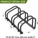 WALMANN 3 Bikes Floor Bike Stand, Bike Parking Rack Garage Bike Storage Stand Indoor/Outdoor 22-28" Wheel Stand, Max. Tire Width 2.1"