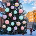 Jetec 12 Pcs 24 Inch 16 Inch Pastel Inflatable Christmas Balls Large PVC Macaroon Color Inflatable Ornaments Blow up Candy Ball Decorations for Xmas Tree Holiday Yard Lawn Porch Outdoor