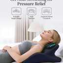 Memory Foam Wedge Pillow Ergonomic Reading Pillow, Comfortable and Supportive Back Support Prone Pillow to Relax Neck and Back for Reading, Watching TV, Sleeping on Your Stomach in Bed-Navy Blue