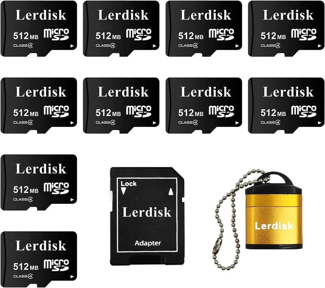 Factory Wholesale Micro SD Card 512MB (0.5GB) Pack of 10 in Bulk Low Capacity for MP3/Old Phones/Small Files Only -Not for Cameras/Dashcams/GB Devices