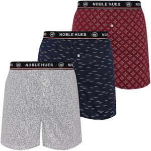 Boxers for Men, 100% Cotton Boxers, Cool & Breathable Mens Boxer Shorts, Printed Multicolor Men's Boxer (M)