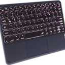 Slim Portable Wireless Bluetooth Keyboard,10 inch 7 Colors Backlit Rechargeable Keyboard for Android Tablet Cell Phone Smartphone iOS Windows Universal Devices (Black)