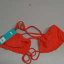 Sports Illustrated Women's Standard Ruffle Cutout Bralette (Medium, Flame)