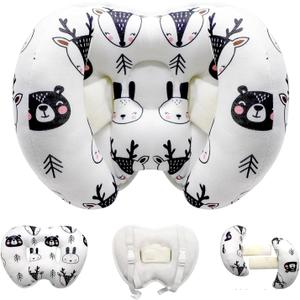 KAKIBLIN Baby Support Pillow, Head and Neck Support,Banana Neck Pillow for Baby, Travel Pillow for Neck Support, Adjustable Head Pillow for Kids Toddler (Black Bear)