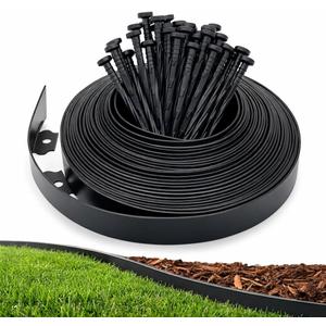 Gardzen 1.5" x 40' Landscape Edging Kit, Garden Edging Coil Comes with 40 Pcs Spikes, No Dig Lawn Border Design