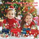 Christmas Party Gifts, 4 Pack Christmas Money Box for Cash Gift Pull, Surprise Money Holders with 200Pcs Transparent Bags, DIY Fun Cash Box for Women Men Girls Boys Kids Adults Mom Dad (Red+dark Red+blue+dark Blue)