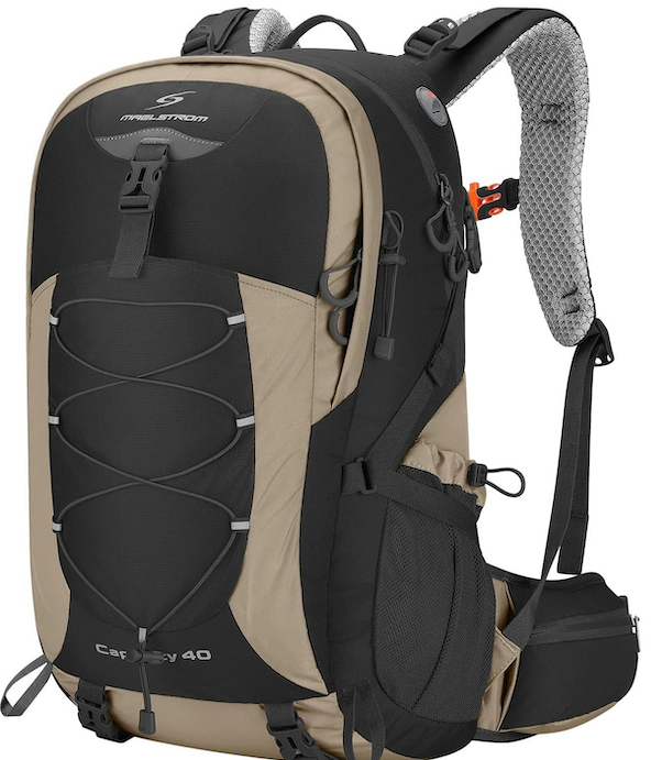 Maelstrom Hiking Backpack,Camping Backpack,40L Waterproof Hiking Daypack with Rain Cover,Lightweight Travel Backpack,Khaki