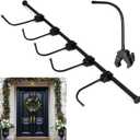 Geelin Front Door Garland Hanger for Christmas Adjustable Wreath Hanger Suitable for Different Doors with No Nails or Screws Heavy-Duty Cast Iron for Holding Christmas Wreaths Decor(43.3" - 78.7")