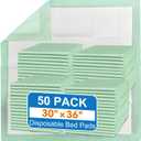 MILDPLUS 50 Count Disposable Bed Pads , 30x36 Inch Extra Large Incontinence Underpads | Heavy Absorbency 90 Grams Pee Pads for Adult, Senior, Baby & Pet Care (No Adhesive)