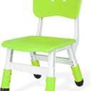 Toddler Chair Kids Chair with Adjustable 3 Levels, Toddler Chairs for Table Adjustable Kid Chairs Suitable for School and Home (Single Child Chair, Fruit Green)