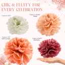 Feifeiya 13 Pcs Boho Blush Pink Tissue Paper Pom Poms Party Decorations for Birthday Party Baby Shower Wedding Engagement Bridal Shower Spring Dots Paper Garland String Hanging Assorted Size 8" to 12"