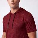 3 Pack Men's Dry Fit Short Sleeve Hoodies Shirts Athletic Workout Gym | Available In Big & Tall, Moisture Wicking, Pullover, Drawstring, Running, Fishing, Hiking, Soccer, Training, Summer, Stretch (M)
