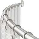 Black Curved Shower Curtain Rod Round Shower Rod Adjustable 33-78 In Stainless Steel Rustproof Bowed Shower Curtain Rods for Bathroom Bathtub Stall Rounded Curved Shower Rod Bar Need to Drill