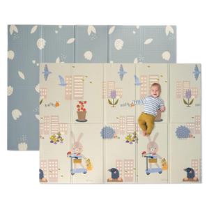 Taf Toys TAF13085 Urban Garden Extra-Large Cushioned Folded Play 200 x 150cm Baby Mat for Floor. Foldable Babies & Toddlers. Water Resistant Foam Playmat with Travel Bag. 0 Months +
