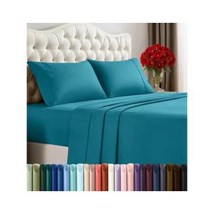 Utopia Bedding Queen Size Sheet Set – 4 Piece Bed Sheets, Soft and Breathable Microfiber, Includes 1 Fitted Sheet, 1 Flat Sheet and 2 Pillowcases – Oeko-Tex - (Denim Blue)