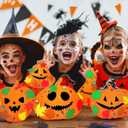 Aiofaervy 35 Pieces Halloween Foam Pumpkin Craft Kits,Foam Pumpkin with Fall Maple Leaves Rhinestone Stickers DIY Pumpkin Stickers for Halloween Thanksgiving Art Crafts Decorations