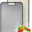 Titanium Cutting Board for Kitchen, Safe Double-Sided Pure Titanium & Wheat Straw PP, Scratch Resistant, Dishwasher Safe, Food Grade, Large 16”×11”Non Toxic Meat & Vegetable Chopping Boards