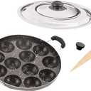 Non Stick Appam Pan,Appam Maker,12 Pits Appam Maker, Nonstick Appam Pan,Appa Chetty Paniyaram Pan Patra, (Medium Size)