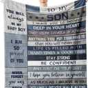 Yamco Son Gift Blanket - Birthday Gifts for Son Throw Blankets 60"x 50" - Sons Presents from Mom Dad - Sons Fathers Day Christmas Wedding Birthday Gift Ideas - Graduation Gifts for Him