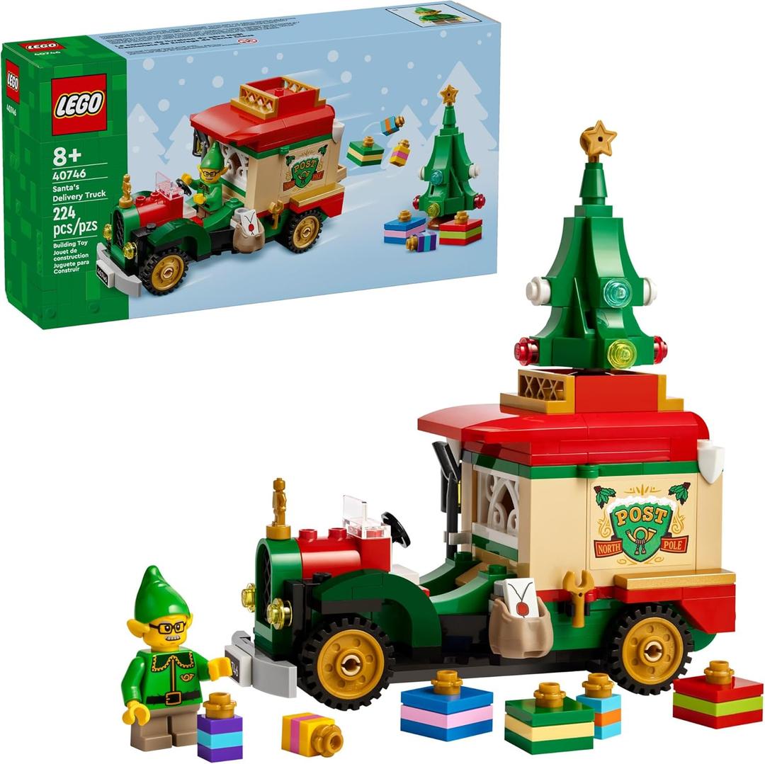 LEGO Santas Delivery Truck Building Toy for Kids - Construction Set for Play or Christmas Decor - Building Blocks for Girls & Boys, Ages 8+ - Holiday Craft Ideas for Families - 40746