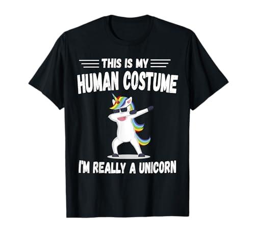 This is My Human Costume I'm Really A Unicorn Cute T-Shirt Medium, Black 