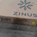 Zinus Shalini Upholstered Platform Bed Frame, Mattress Foundation, Wood Slat Support, No Box Spring Needed, Easy Assembly, Dark Grey, Queen