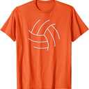 Plain Volleyball Seams Volleyball Player T-Shirt, L, Orange