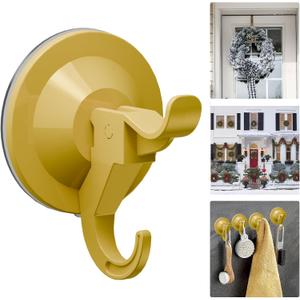Antimbee Pack of 20 Shower Suction Cup Hooks, Wreath Hangers, Small Suction Utility Hook for Bathroom Kitchen Decor, Removable Glass Wall Holder Hook up to 11 lbs on Smooth Surface-Gold