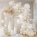 106pcs Double Stuffed Pearl White Balloons, White Pearl Balloons for Engagement Bridal Shower Wedding Party Decorations