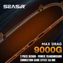 SEASIR CastX Medium Heavy Fishing Rod, Medium Light Spinning Casting Rod, 2 Piece Baitcasting Rod, Saltwater Freshwater Baitcaster Rod, Fast Action, 40T Carbon Fiber, EVA & Cork Grip, Zirconia Ring