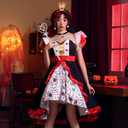 Queen Costume Accessories, Red Heart Queen Costume Set with Crown Headband Wand Choker Necklace Earrings for Women