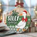 3 x Goose Christmas Ornament 2025 - Goose Gifts for Men Women, Wooden Xmas Funny Gifts for Friends Coworkers Family, Hey Silly Gooses Funny Christmas Ornaments for Tree Decorations
