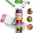 Portable & Airtight Food Storage Containers | 4-Piece Stackable Jars with Twist-Lock Lids | 60 oz Leak-Proof BPA-Free Jars for Snacks, Formula & Powder