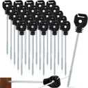 Tandefio 25 Pcs Electric Fence Wire Insulator Stand off Screw in Insulator Black Fence Post Insulator Long Arm Wood Post Insulator for Tape Rope Electric Wire Animal Agricultural Garden