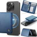 Defencase for Magsafe Wallet Magnetic Card Holder RFID Blocking, PU Leather Minimalist Phone Wallet for MagSafe Phones and Cases for iPhone 17/16/ 15/14/ 13/12/ Pro/Max/Plus/Air, Dark Blue