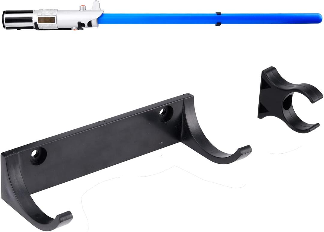 Horizontal Lightsaber Wall Mount Holder Light Saber Display Rack Hook Stand, Compatible for Any Lightsaber, Black Pack of 1
