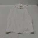 OYOANGLE Women's Pearl Decor Halter Neck Sleeveless Dress Tie Back Solid Elegant Short Dresses (White) S