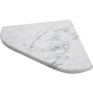 Carrara White Marble Corner Shelf, 100% Natural Marble, Polished, 8"x8"x3/4", Carrara White Marble Corner Shelf for Shower Enclosure Decor, 1 Sheet